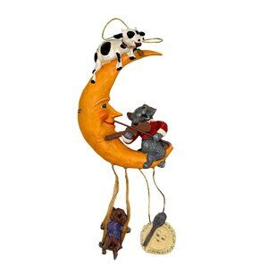 Kurt Adler Hey Diddle Diddle Storybook Ornament Vintage 1995 Cat Fiddle Moon Cow